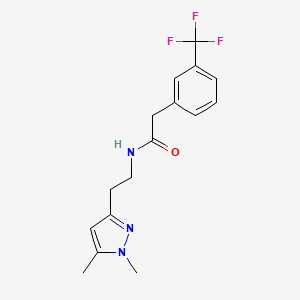 molecular formula C16H18F3N3O B2884854 N-(2-(1,5-dimethyl-1H-pyrazol-3-yl)ethyl)-2-(3-(trifluoromethyl)phenyl)acetamide CAS No. 2034261-85-1