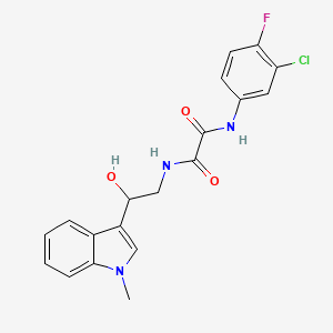 molecular formula C19H17ClFN3O3 B2884864 N'-(3-chloro-4-fluorophenyl)-N-[2-hydroxy-2-(1-methyl-1H-indol-3-yl)ethyl]ethanediamide CAS No. 1448046-23-8