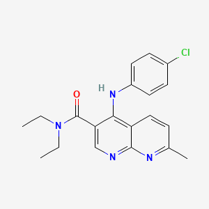 molecular formula C20H21ClN4O B2884869 4-[(4-chlorophenyl)amino]-N,N-diethyl-7-methyl-1,8-naphthyridine-3-carboxamide CAS No. 1251624-57-3
