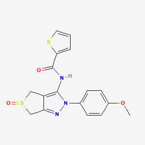 molecular formula C17H15N3O3S2 B2884879 N-[2-(4-methoxyphenyl)-5-oxo-2H,4H,6H-5lambda4-thieno[3,4-c]pyrazol-3-yl]thiophene-2-carboxamide CAS No. 958587-54-7