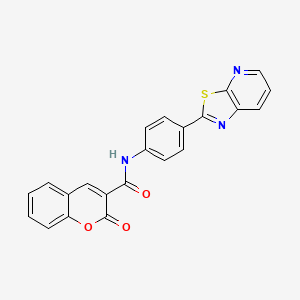 2-oxo-N-(4-(thiazolo[5,4-b]pyridin-2-yl)phenyl)-2H-chromene-3-carboxamide