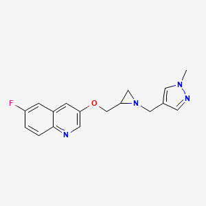 6-Fluoro-3-[[1-[(1-methylpyrazol-4-yl)methyl]aziridin-2-yl]methoxy]quinoline