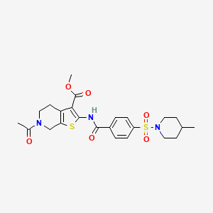 Methyl 6-acetyl-2-(4-((4-methylpiperidin-1-yl)sulfonyl)benzamido)-4,5,6,7-tetrahydrothieno[2,3-c]pyridine-3-carboxylate