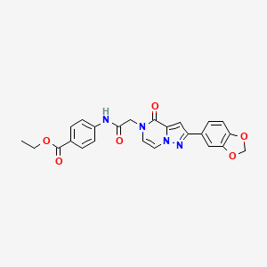 ethyl 4-({[2-(1,3-benzodioxol-5-yl)-4-oxopyrazolo[1,5-a]pyrazin-5(4H)-yl]acetyl}amino)benzoate