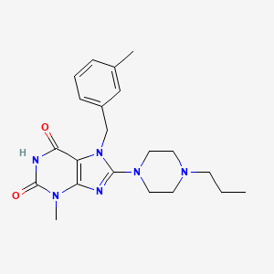 3-Methyl-7-[(3-methylphenyl)methyl]-8-(4-propylpiperazin-1-yl)purine-2,6-dione