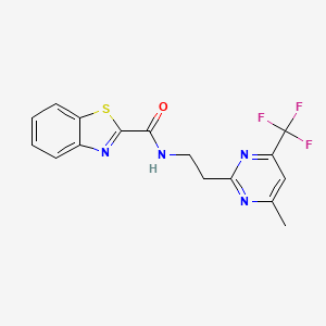 N-(2-(4-methyl-6-(trifluoromethyl)pyrimidin-2-yl)ethyl)benzo[d]thiazole-2-carboxamide