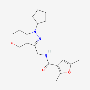 N-((1-cyclopentyl-1,4,6,7-tetrahydropyrano[4,3-c]pyrazol-3-yl)methyl)-2,5-dimethylfuran-3-carboxamide