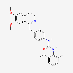 1-[4-[(6,7-Dimethoxy-3,4-dihydroisoquinolin-1-yl)methyl]phenyl]-3-(2-ethyl-6-methylphenyl)urea