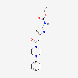 molecular formula C18H22N4O3S B2884970 Ethyl (4-(2-oxo-2-(4-phenylpiperazin-1-yl)ethyl)thiazol-2-yl)carbamate CAS No. 946236-49-3