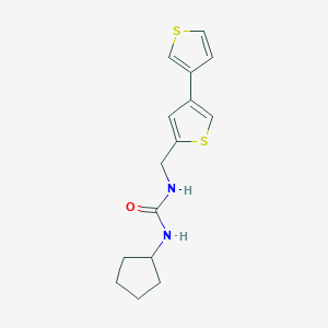 molecular formula C15H18N2OS2 B2884974 3-({[3,3'-Bithiophene]-5-yl}methyl)-1-cyclopentylurea CAS No. 2380032-63-1