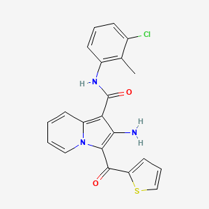 molecular formula C21H16ClN3O2S B2884989 2-amino-N-(3-chloro-2-methylphenyl)-3-(thiophene-2-carbonyl)indolizine-1-carboxamide CAS No. 904267-29-4