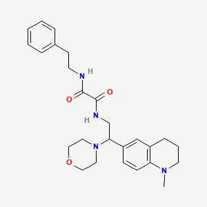 molecular formula C26H34N4O3 B2884998 N-[2-(1-methyl-1,2,3,4-tetrahydroquinolin-6-yl)-2-(morpholin-4-yl)ethyl]-N'-(2-phenylethyl)ethanediamide CAS No. 922013-62-5