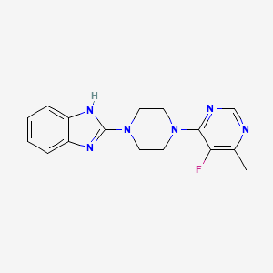 molecular formula C16H17FN6 B2884999 2-[4-(5-Fluoro-6-methylpyrimidin-4-yl)piperazin-1-yl]-1H-benzimidazole CAS No. 2380081-44-5