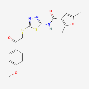 N-(5-((2-(4-methoxyphenyl)-2-oxoethyl)thio)-1,3,4-thiadiazol-2-yl)-2,5-dimethylfuran-3-carboxamide