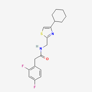 molecular formula C18H20F2N2OS B2885008 N-[(4-cyclohexyl-1,3-thiazol-2-yl)methyl]-2-(2,4-difluorophenyl)acetamide CAS No. 2034490-62-3