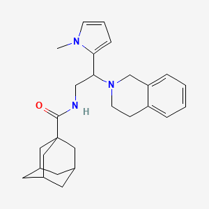 molecular formula C27H35N3O B2885018 N-[2-(1-methyl-1H-pyrrol-2-yl)-2-(1,2,3,4-tetrahydroisoquinolin-2-yl)ethyl]adamantane-1-carboxamide CAS No. 1049404-74-1