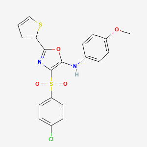4-(4-chlorophenyl)sulfonyl-N-(4-methoxyphenyl)-2-thiophen-2-yl-1,3-oxazol-5-amine