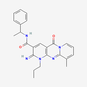 2-imino-10-methyl-5-oxo-N-(1-phenylethyl)-1-propyl-2,5-dihydro-1H-dipyrido[1,2-a:2',3'-d]pyrimidine-3-carboxamide