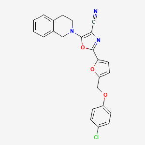 2-(5-((4-chlorophenoxy)methyl)furan-2-yl)-5-(3,4-dihydroisoquinolin-2(1H)-yl)oxazole-4-carbonitrile