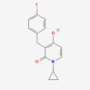 molecular formula C15H14FNO2 B2885028 1-cyclopropyl-3-(4-fluorobenzyl)-4-hydroxy-2(1H)-pyridinone CAS No. 478247-85-7