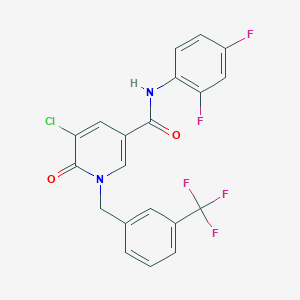molecular formula C20H12ClF5N2O2 B2885035 5-chloro-N-(2,4-difluorophenyl)-6-oxo-1-[[3-(trifluoromethyl)phenyl]methyl]pyridine-3-carboxamide CAS No. 339024-18-9
