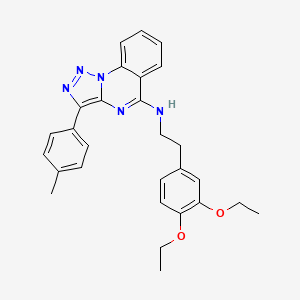 molecular formula C28H29N5O2 B2885056 N-[2-(3,4-DIETHOXYPHENYL)ETHYL]-3-(4-METHYLPHENYL)-[1,2,3]TRIAZOLO[1,5-A]QUINAZOLIN-5-AMINE CAS No. 866844-66-8
