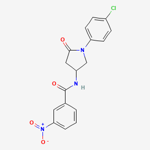 molecular formula C17H14ClN3O4 B2885065 N-[1-(4-chlorophenyl)-5-oxopyrrolidin-3-yl]-3-nitrobenzamide CAS No. 896300-44-0