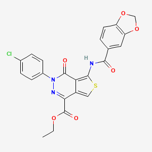 molecular formula C23H16ClN3O6S B2885070 ethyl 5-(2H-1,3-benzodioxole-5-amido)-3-(4-chlorophenyl)-4-oxo-3H,4H-thieno[3,4-d]pyridazine-1-carboxylate CAS No. 851950-35-1
