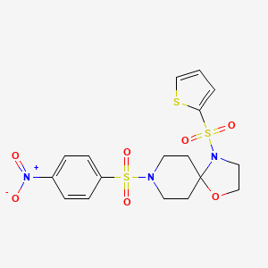 8-((4-Nitrophenyl)sulfonyl)-4-(thiophen-2-ylsulfonyl)-1-oxa-4,8-diazaspiro[4.5]decane