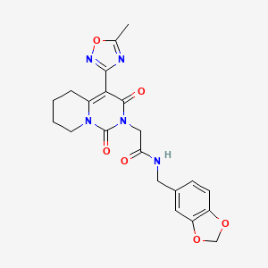 N-(1,3-benzodioxol-5-ylmethyl)-2-[4-(5-methyl-1,2,4-oxadiazol-3-yl)-1,3-dioxo-5,6,7,8-tetrahydro-1H-pyrido[1,2-c]pyrimidin-2(3H)-yl]acetamide