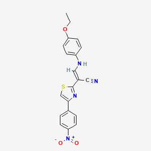 (E)-3-((4-ethoxyphenyl)amino)-2-(4-(4-nitrophenyl)thiazol-2-yl)acrylonitrile