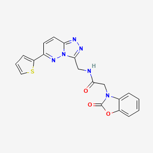 2-(2-oxobenzo[d]oxazol-3(2H)-yl)-N-((6-(thiophen-2-yl)-[1,2,4]triazolo[4,3-b]pyridazin-3-yl)methyl)acetamide