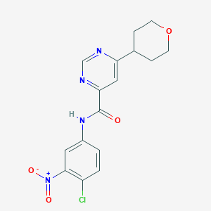 molecular formula C16H15ClN4O4 B2885120 N-(4-Chloro-3-nitrophenyl)-6-(oxan-4-yl)pyrimidine-4-carboxamide CAS No. 2415583-31-0