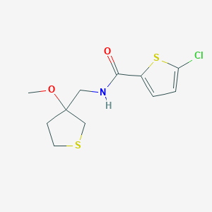 molecular formula C11H14ClNO2S2 B2885153 5-CHLORO-N-[(3-METHOXYTHIOLAN-3-YL)METHYL]THIOPHENE-2-CARBOXAMIDE CAS No. 1448033-92-8