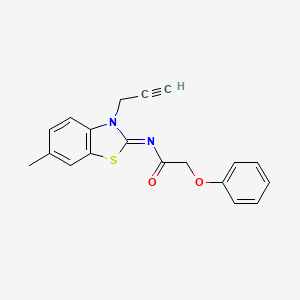 molecular formula C19H16N2O2S B2885166 N-[(2Z)-6-methyl-3-(prop-2-yn-1-yl)-2,3-dihydro-1,3-benzothiazol-2-ylidene]-2-phenoxyacetamide CAS No. 941976-90-5