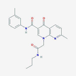 molecular formula C22H24N4O3 B2885181 7-methyl-N-(3-methylphenyl)-4-oxo-1-[(propylcarbamoyl)methyl]-1,4-dihydro-1,8-naphthyridine-3-carboxamide CAS No. 1251598-15-8