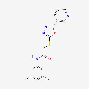 molecular formula C17H16N4O2S B2885189 N-(3,5-dimethylphenyl)-2-{[5-(pyridin-3-yl)-1,3,4-oxadiazol-2-yl]sulfanyl}acetamide CAS No. 898630-72-3