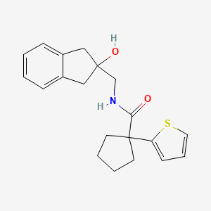 molecular formula C20H23NO2S B2885194 N-((2-hydroxy-2,3-dihydro-1H-inden-2-yl)methyl)-1-(thiophen-2-yl)cyclopentanecarboxamide CAS No. 2034443-82-6