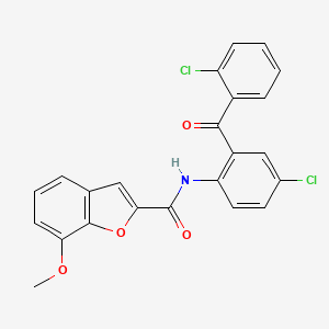 molecular formula C23H15Cl2NO4 B2885233 N-[4-chloro-2-(2-chlorobenzoyl)phenyl]-7-methoxy-1-benzofuran-2-carboxamide CAS No. 921799-20-4
