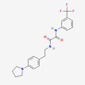 molecular formula C21H22F3N3O2 B2885238 N1-(4-(pyrrolidin-1-yl)phenethyl)-N2-(3-(trifluoromethyl)phenyl)oxalamide CAS No. 954072-44-7