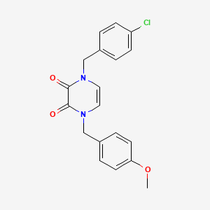 molecular formula C19H17ClN2O3 B2885243 1-[(4-chlorophenyl)methyl]-4-[(4-methoxyphenyl)methyl]-1,2,3,4-tetrahydropyrazine-2,3-dione CAS No. 895644-65-2