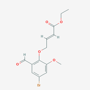 molecular formula C14H15BrO5 B2885247 ethyl (2E)-4-(4-bromo-2-formyl-6-methoxyphenoxy)but-2-enoate CAS No. 478064-33-4
