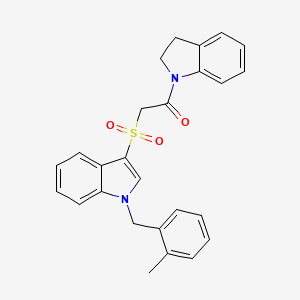 molecular formula C26H24N2O3S B2885256 1-(indolin-1-yl)-2-((1-(2-methylbenzyl)-1H-indol-3-yl)sulfonyl)ethanone CAS No. 850932-77-3