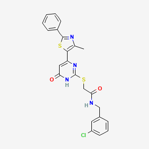 molecular formula C23H19ClN4O2S2 B2885264 1-[(3,5-dimethylphenyl)sulfonyl]-N-(4-fluorobenzyl)-3-methylpiperidine-3-carboxamide CAS No. 1115896-49-5
