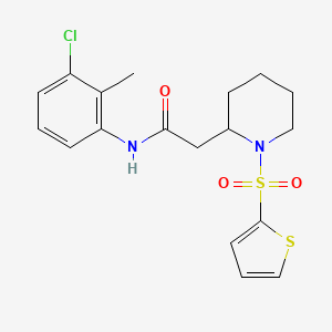 molecular formula C18H21ClN2O3S2 B2885265 N-(3-chloro-2-methylphenyl)-2-(1-(thiophen-2-ylsulfonyl)piperidin-2-yl)acetamide CAS No. 1105223-14-0