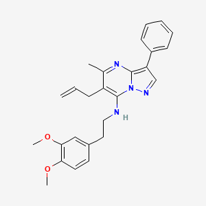 molecular formula C26H28N4O2 B2885274 N-[2-(3,4-dimethoxyphenyl)ethyl]-5-methyl-3-phenyl-6-(prop-2-en-1-yl)pyrazolo[1,5-a]pyrimidin-7-amine CAS No. 902044-78-4