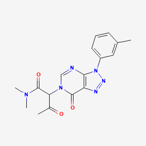 molecular formula C17H18N6O3 B2885311 N,N-dimethyl-2-[3-(3-methylphenyl)-7-oxo-3H,6H,7H-[1,2,3]triazolo[4,5-d]pyrimidin-6-yl]-3-oxobutanamide CAS No. 872591-07-6