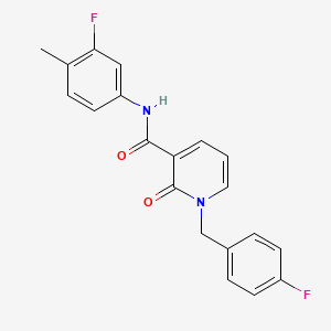 molecular formula C20H16F2N2O2 B2885321 N-(3-fluoro-4-methylphenyl)-1-[(4-fluorophenyl)methyl]-2-oxo-1,2-dihydropyridine-3-carboxamide CAS No. 946354-46-7
