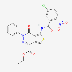 molecular formula C22H15ClN4O6S B2885323 ethyl 5-(5-chloro-2-nitrobenzamido)-4-oxo-3-phenyl-3H,4H-thieno[3,4-d]pyridazine-1-carboxylate CAS No. 851947-36-9