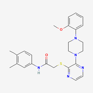 molecular formula C25H29N5O2S B2885332 N-(3,4-dimethylphenyl)-2-({3-[4-(2-methoxyphenyl)piperazin-1-yl]pyrazin-2-yl}sulfanyl)acetamide CAS No. 1116007-30-7